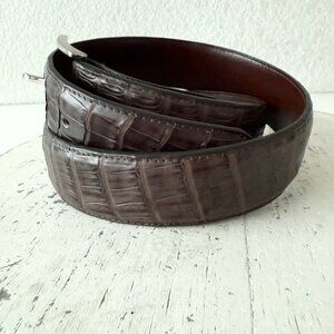 Rod Patrick Mens Western Belt Brown Genuine Caiman Leather 1.5" Wide Size 46